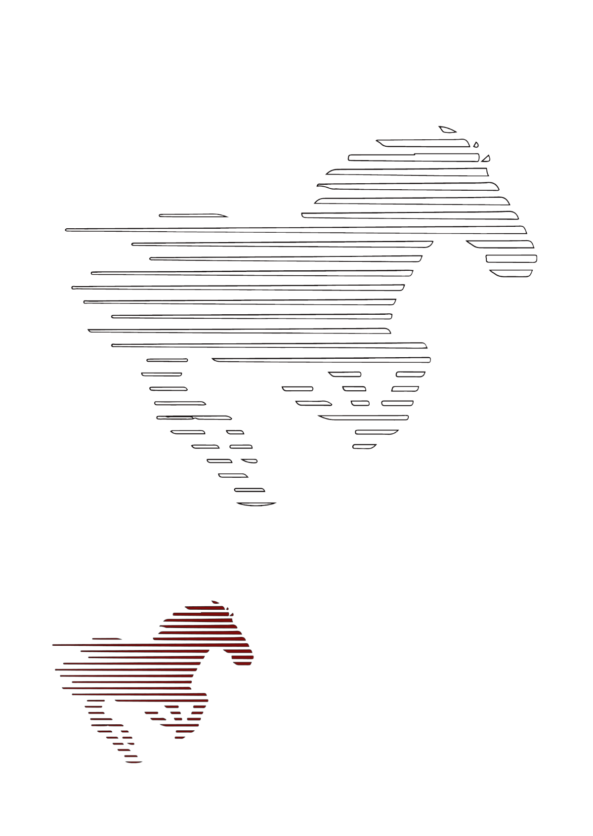 Abstract Horse Coloring Page Template