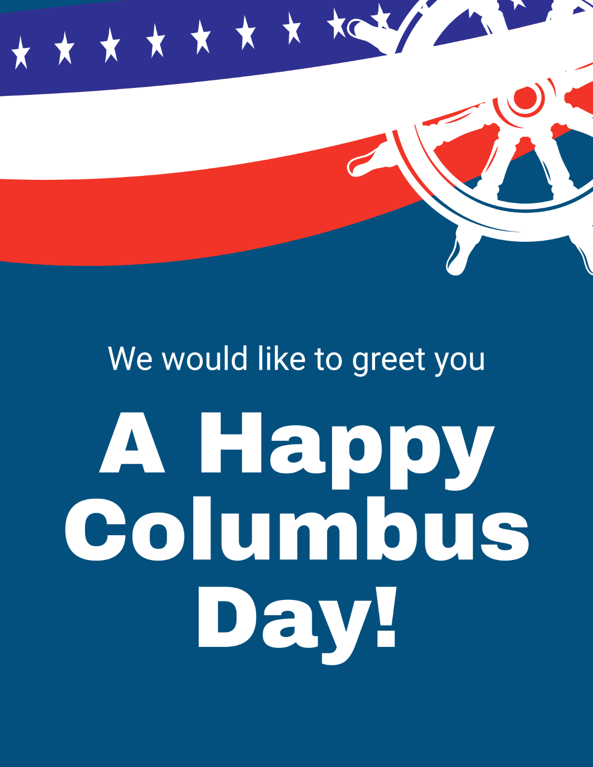Happy Columbus Day Flyer Template