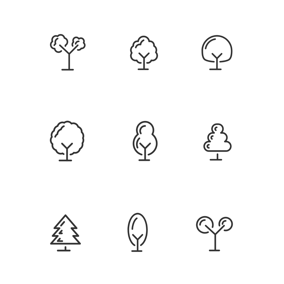 Tree Outline Vector Template