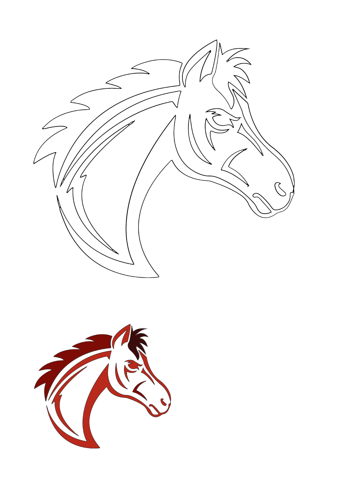 Free Tribal Horse Coloring Page Template