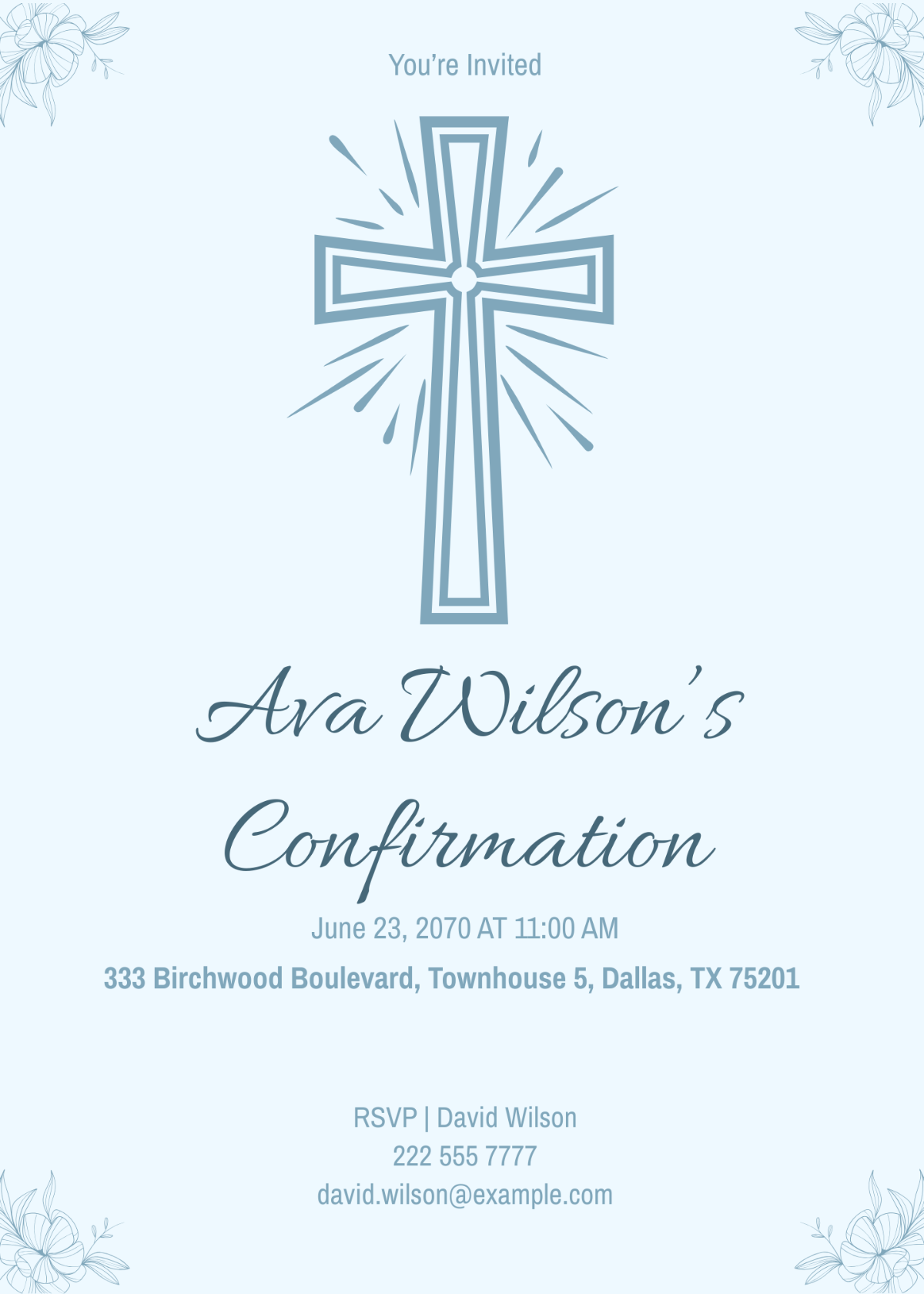 Church Confirmation Invitation