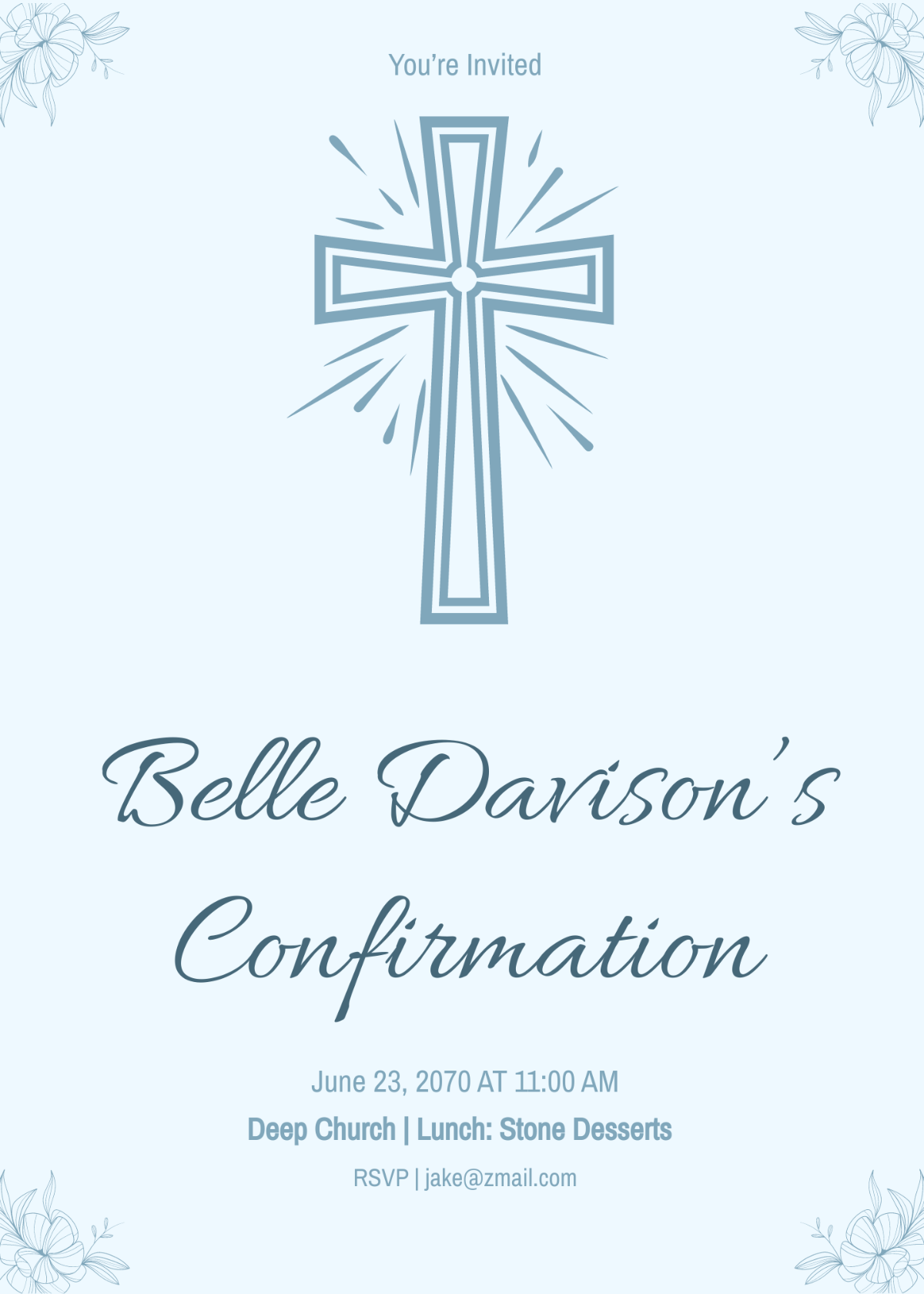 Church Confirmation Invitation Template