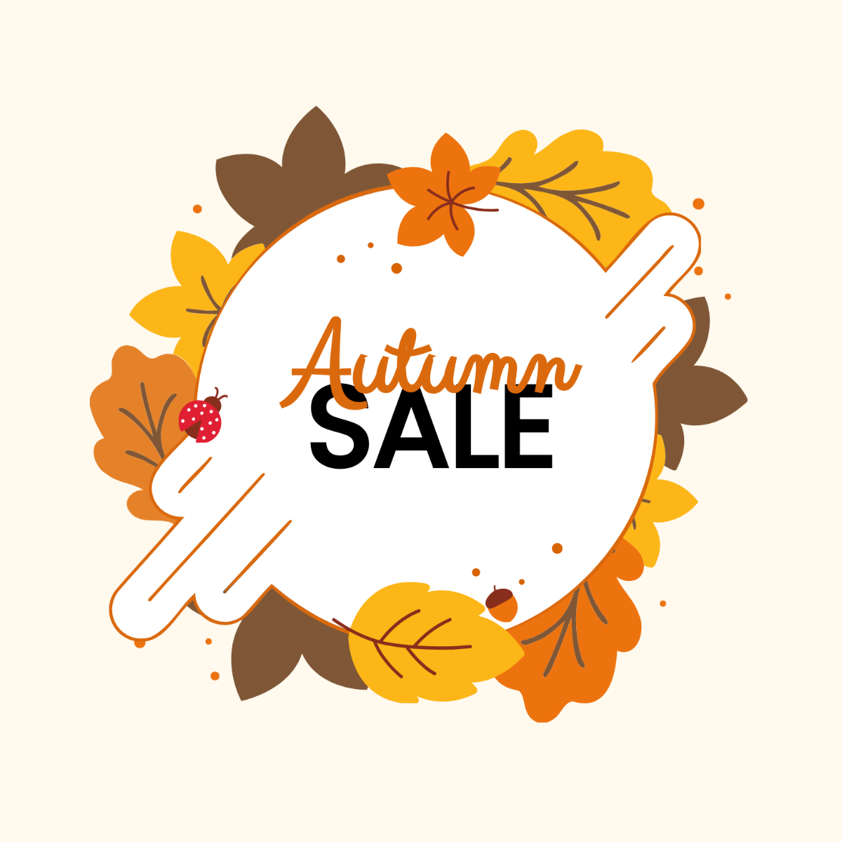 Fall Sale Vector Template