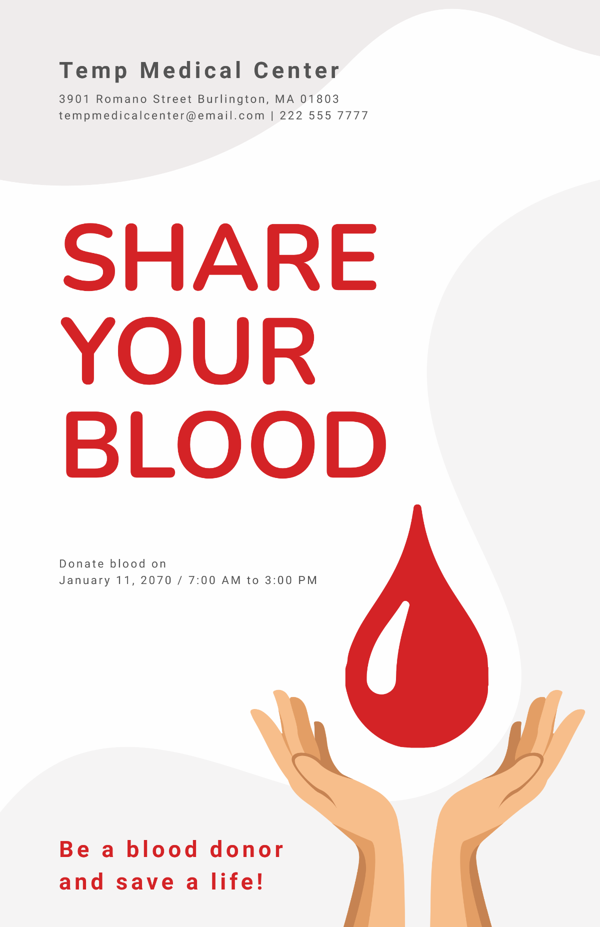 Blood Donation Awareness Poster Template