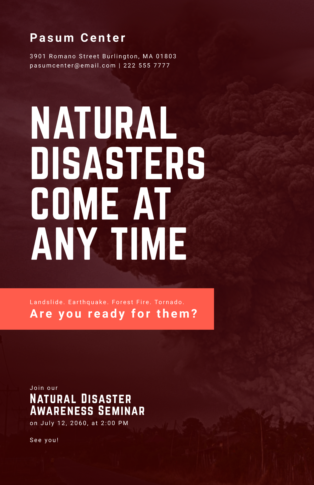 Free Natural Disaster Awareness Poster Template