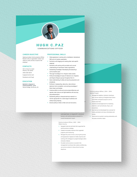 Communications Officer Resume Download