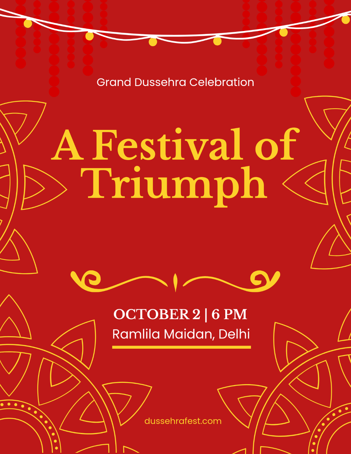 Free Dussehra Celebration Flyer Template to Edit Online