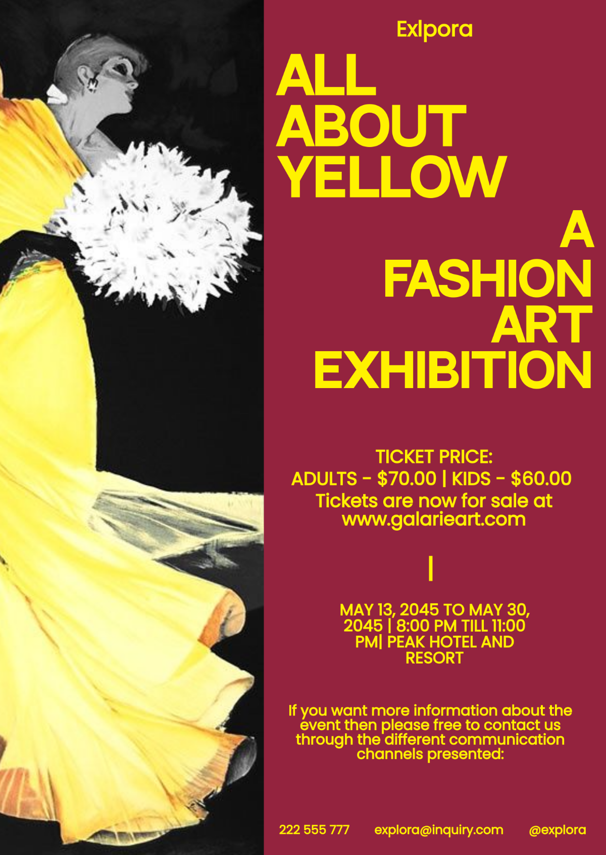 Free Fashion Art Exhibition Flyer Template