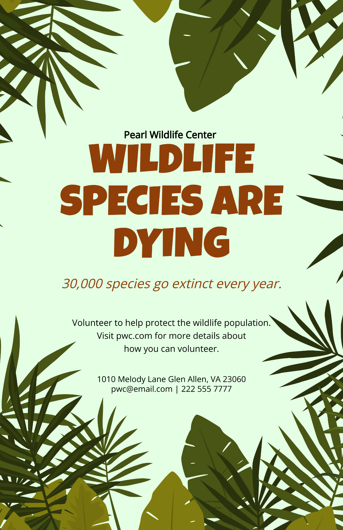 Free Wildlife Awareness Poster Template