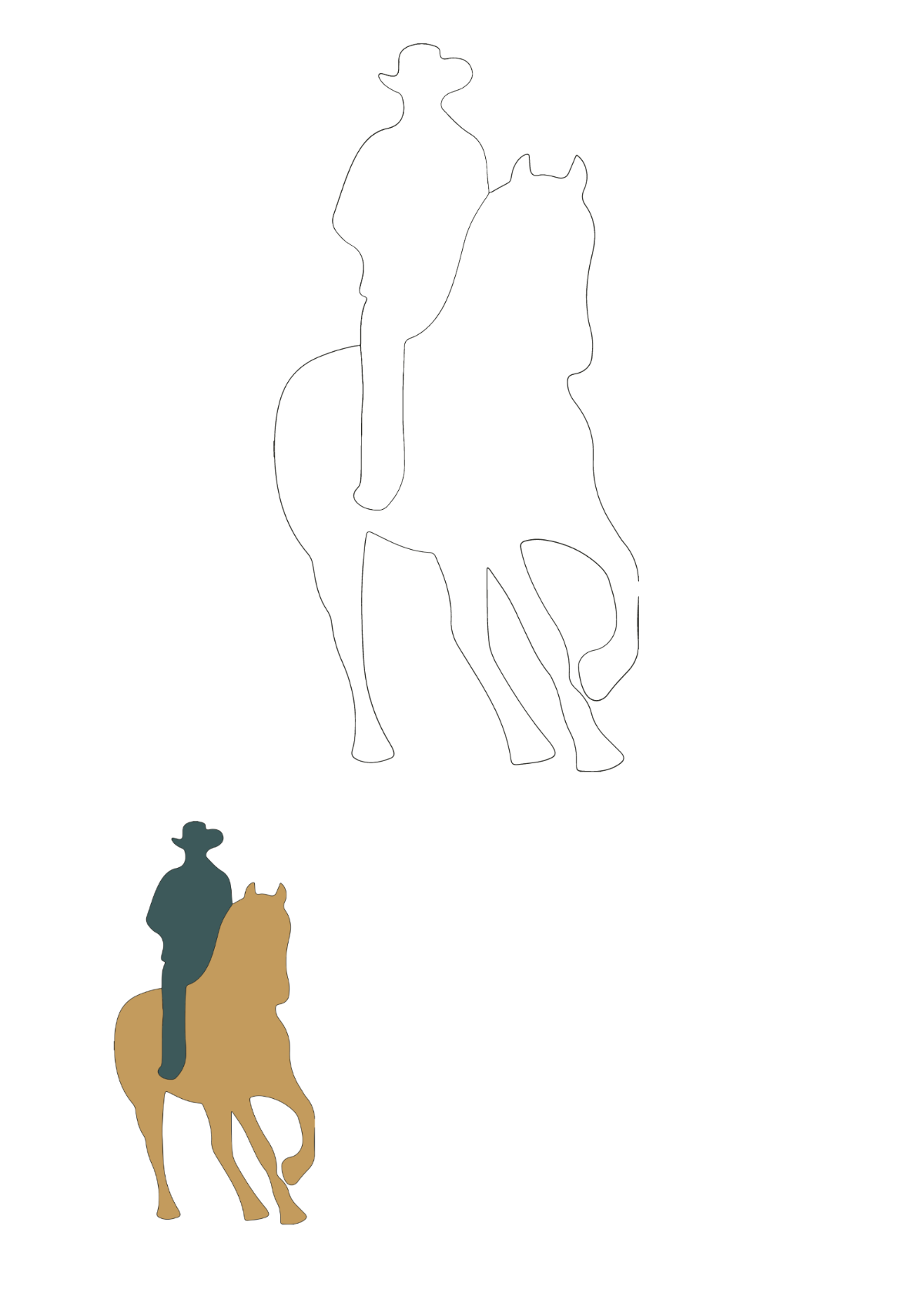 Cowboy Horse Coloring Page