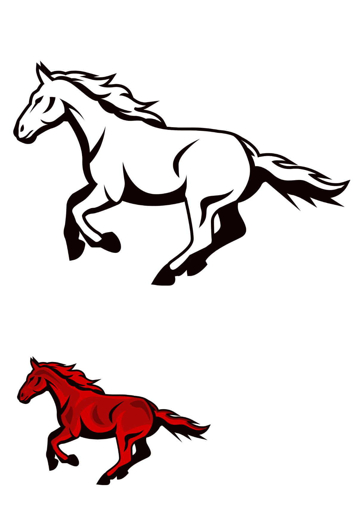 Galloping Horse Coloring Page Template