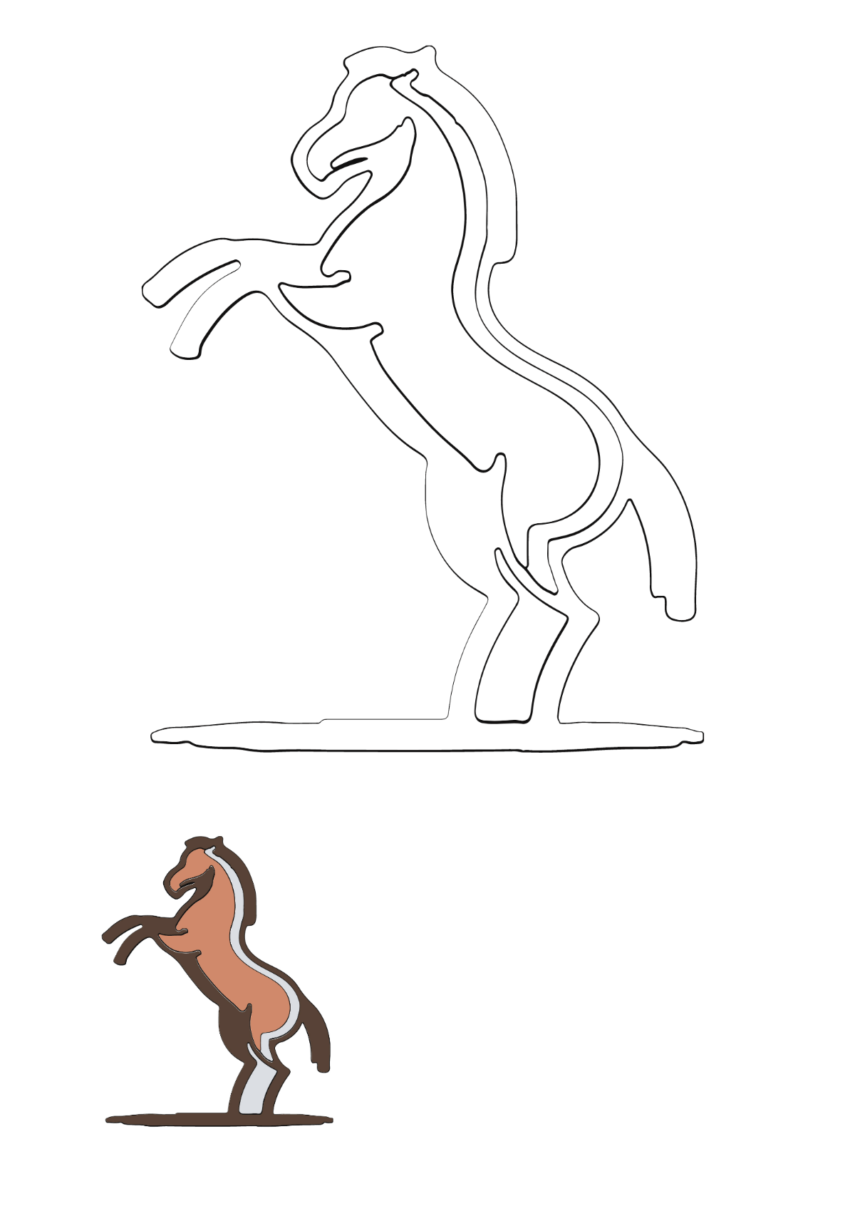 Modern Horse Coloring Page Template