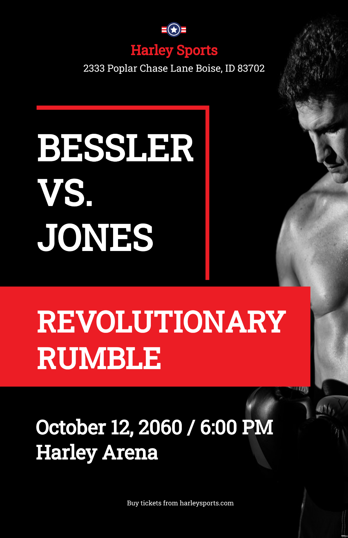 Free Boxing Fight Poster Template
