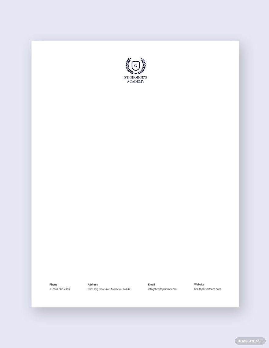 School Letterhead Template