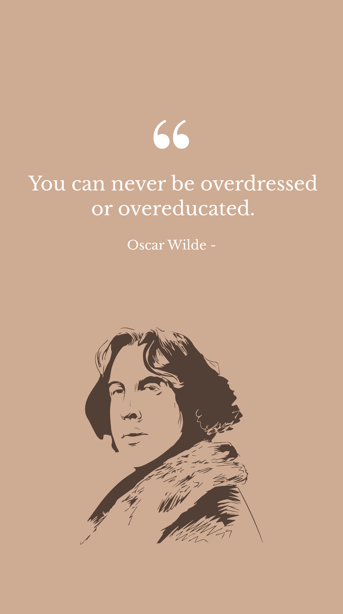 Free Oscar Wilde - You can never be overdressed or overeducated. Template