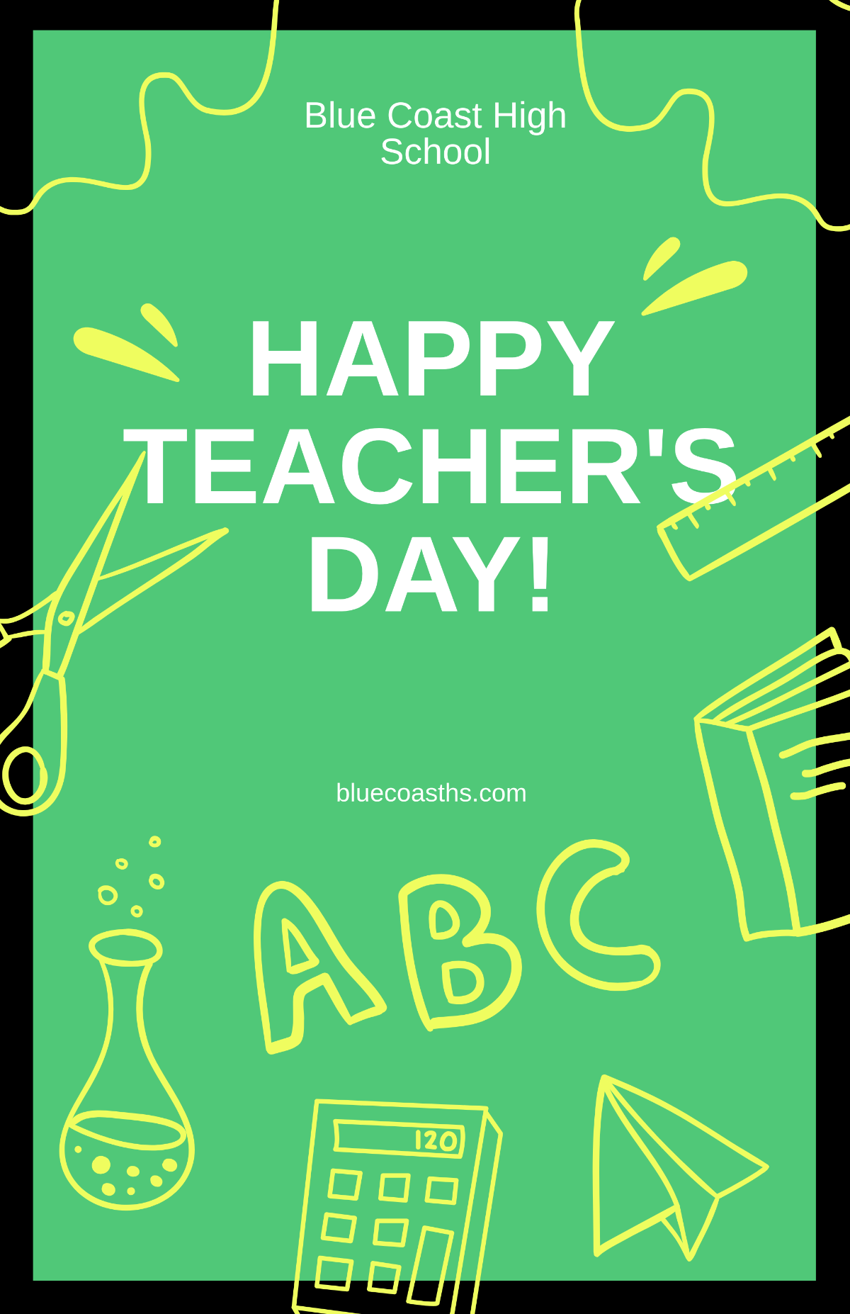 Free Funny Teacher's Day Poster Template