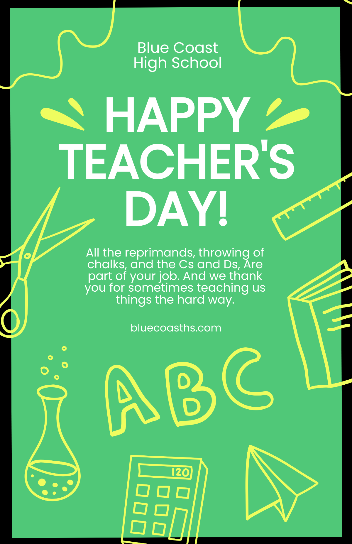 Free Funny Teacher's Day Poster Template