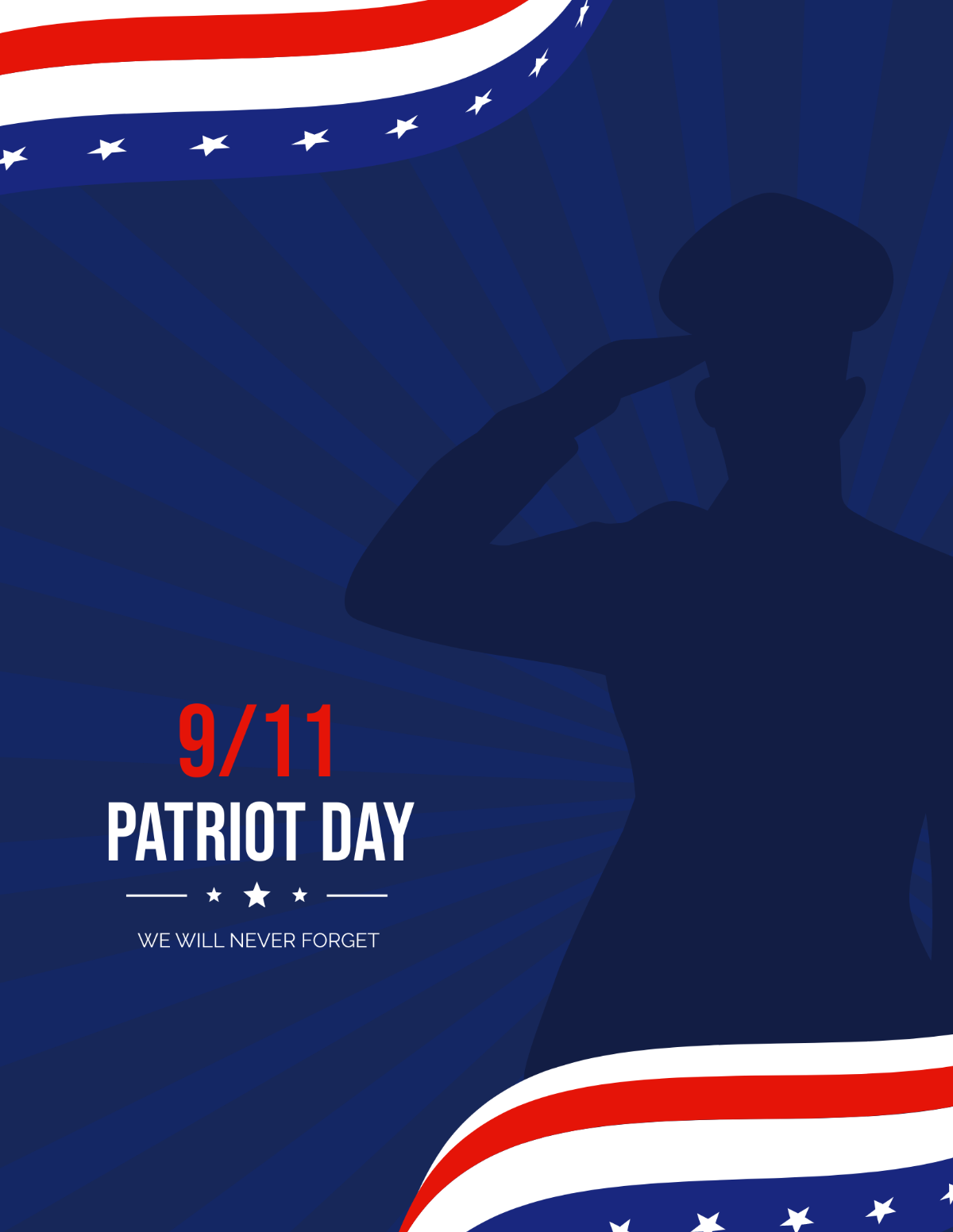 Free We Will Never Forget Patriot Day Flyer Template
