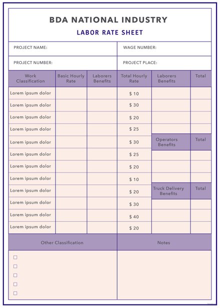 Free Rate Sheet Templates  Download ReadyMade  Template.net