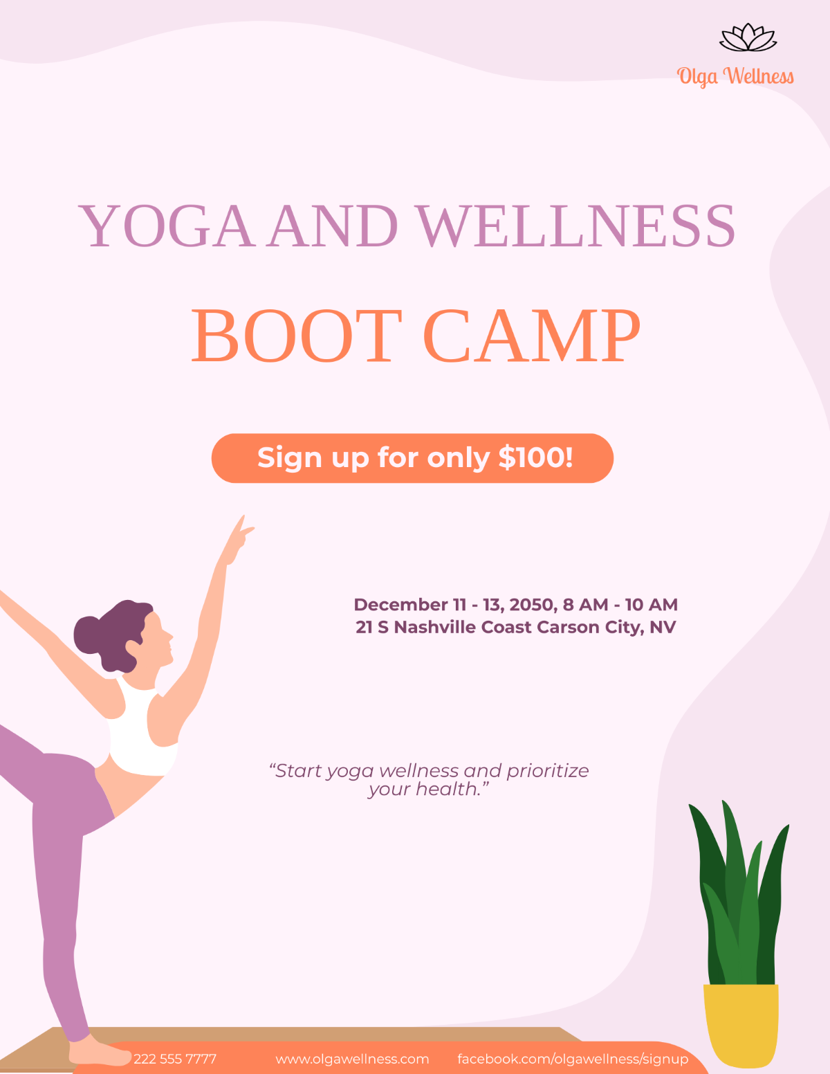 Free Wellness Boot Camp Flyer Template