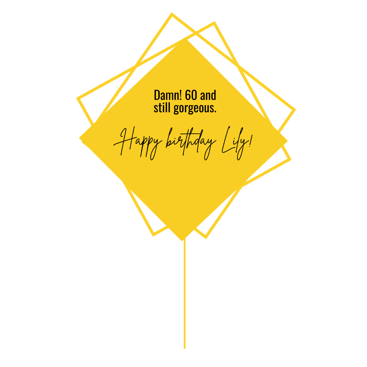 Free Happy 60th Birthday Cake Topper Template