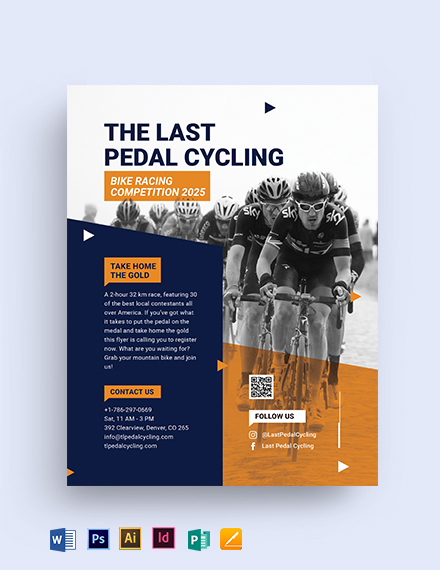 Download Bike Race Flyer Template - Word (DOC) | PSD | InDesign | Apple (MAC) Pages | Publisher ...