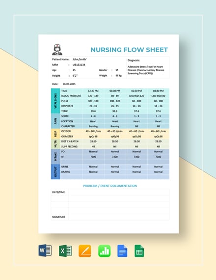 Nursing Flow Sheet Template