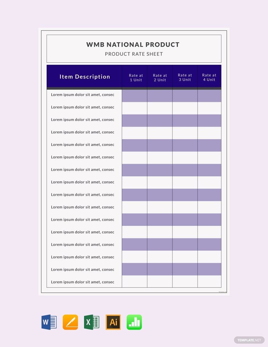 FREE Rate Sheet Templates Download in Word, Google Docs, Excel, PDF