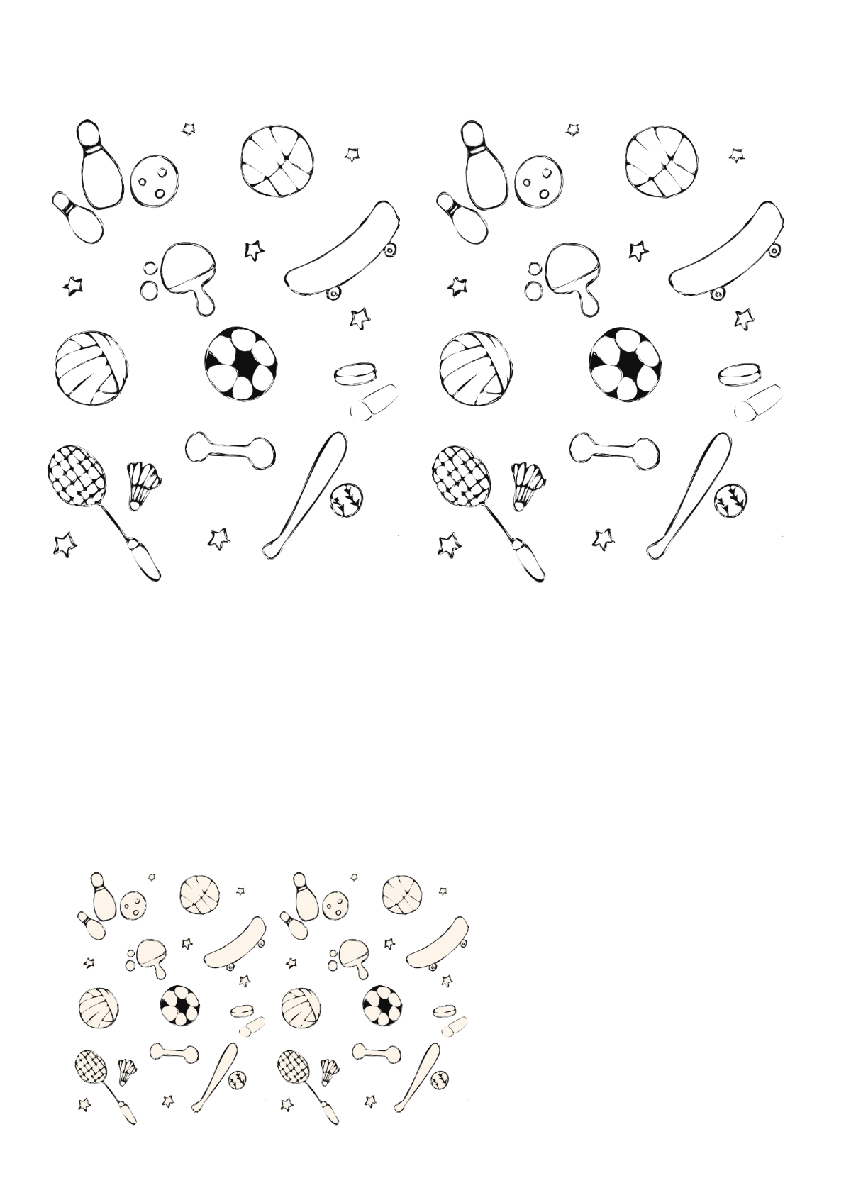 Free Sports Doodle Coloring Page Template