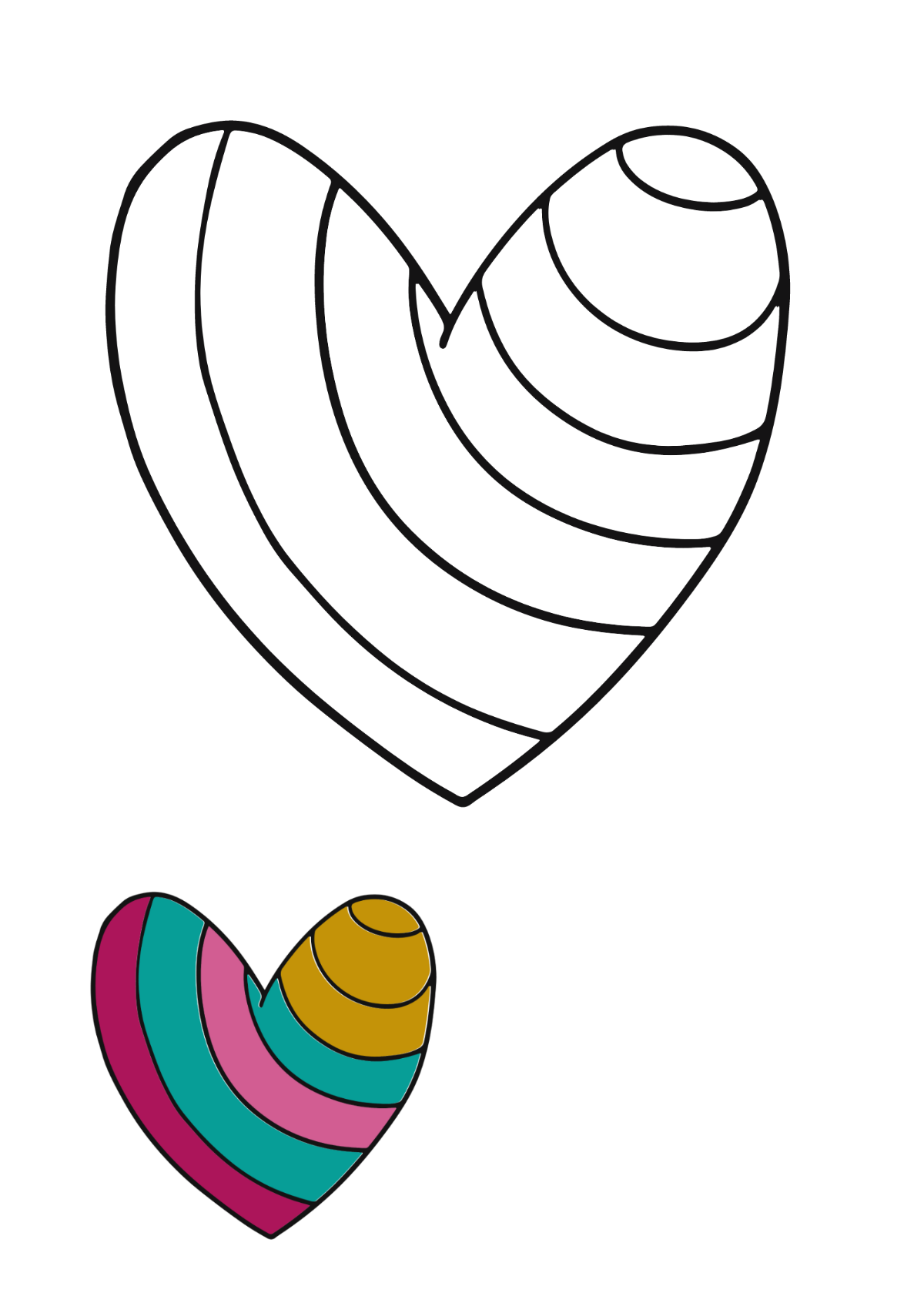 Heart Doodle Coloring Page Template
