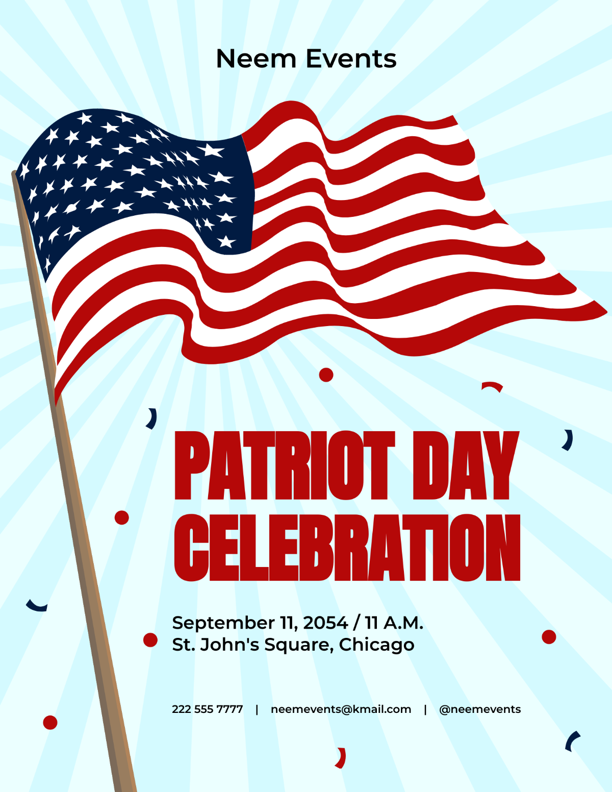 Free Patriot Day Celebration Flyer Template