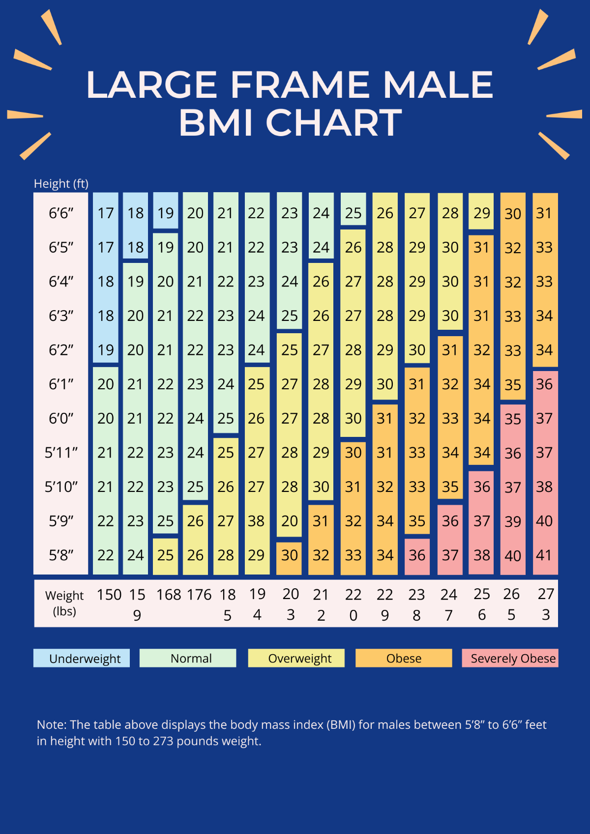 Free Large Frame Male BMI Chart Template