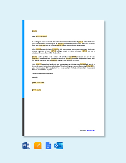 Mba Recommendation Letter From Employer Template - Google Docs, Word ...