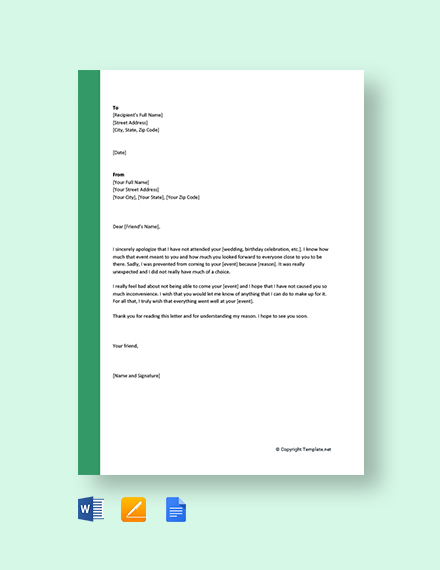 FREE Personal Apology Letter For Misunderstanding Template - Word ...