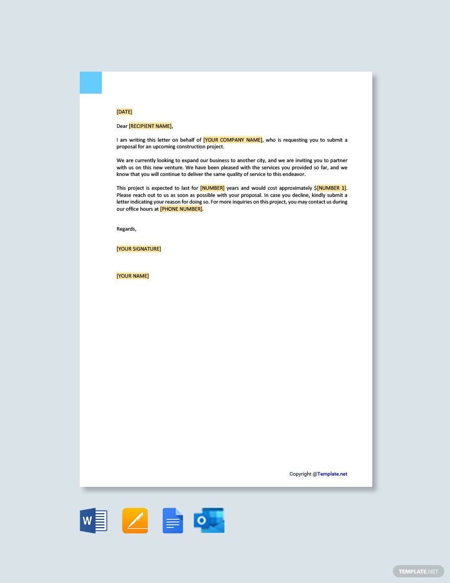 Project Proposal Request Letter Template