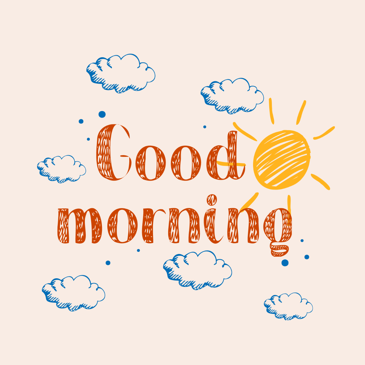 Doodle Good Morning Vector Template