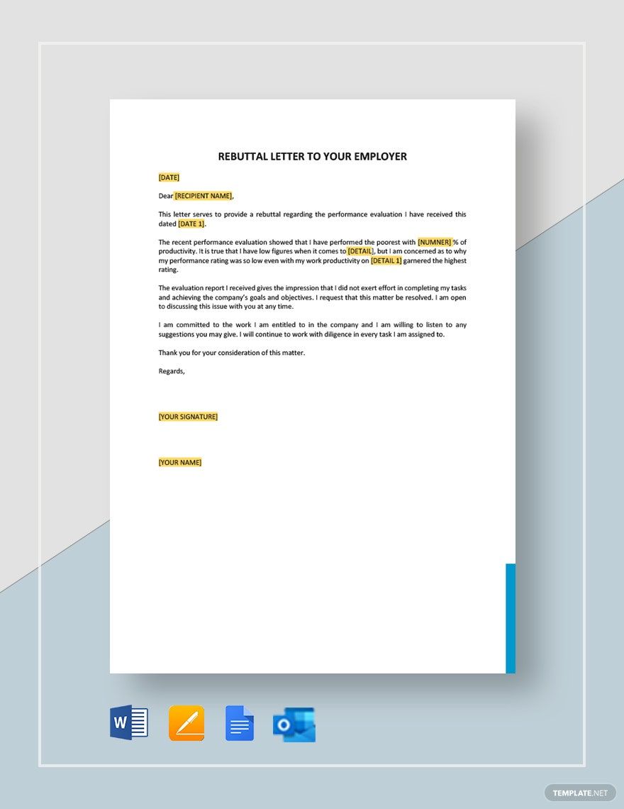 Rebuttal Letter to Your Employer Template