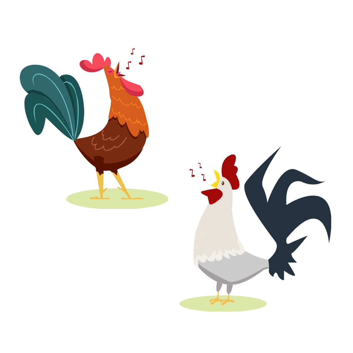 Good Morning Rooster Vector Template