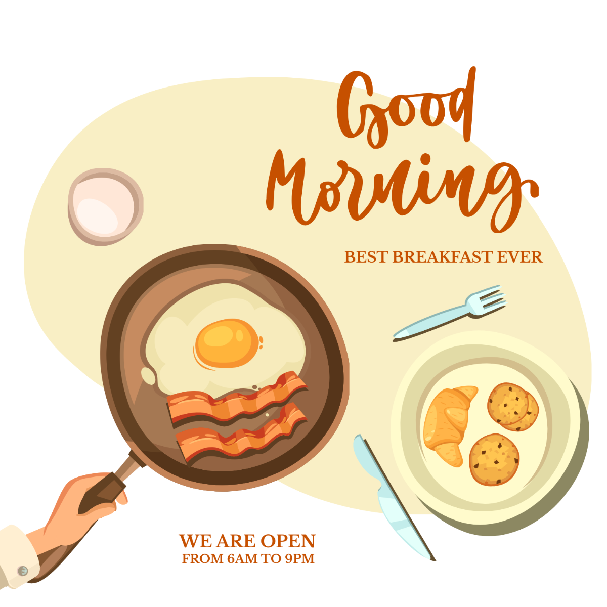 Good Morning Poster Vector Template