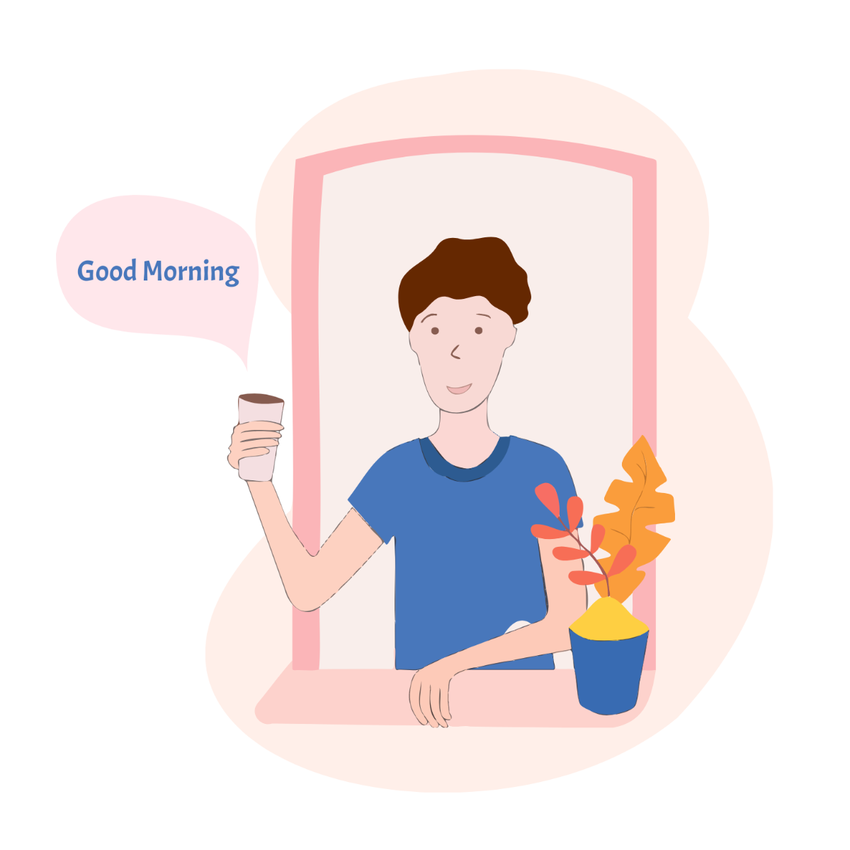 Morning Greeting Vector Template