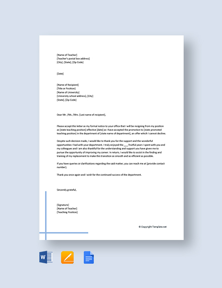 141+ FREE Resignation Letter Templates in Google Docs | Template.net