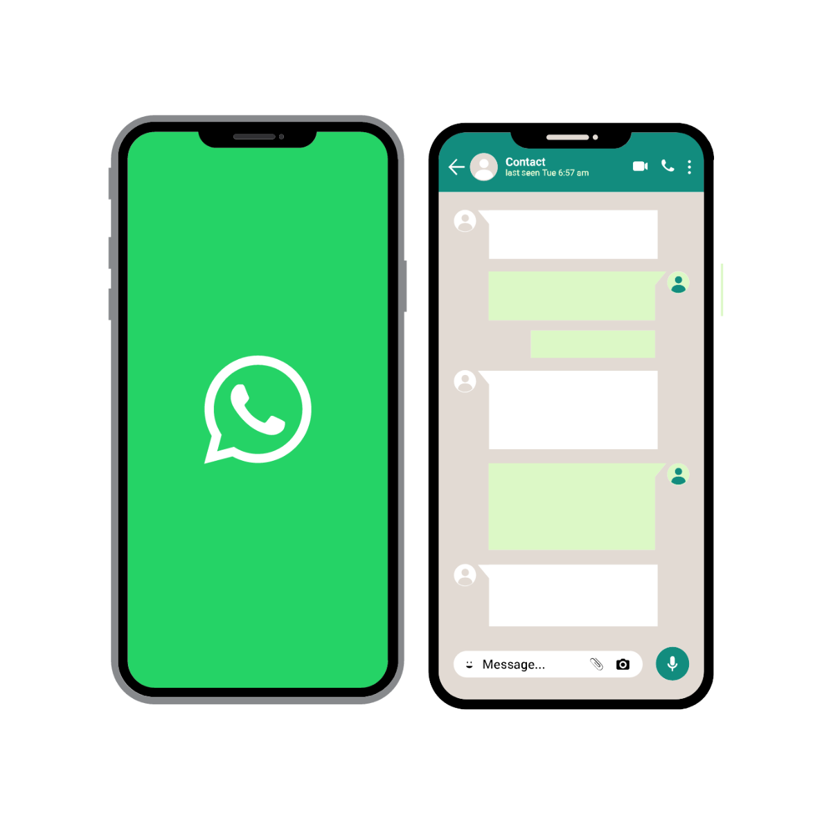 WhatsApp Screen Vector Template