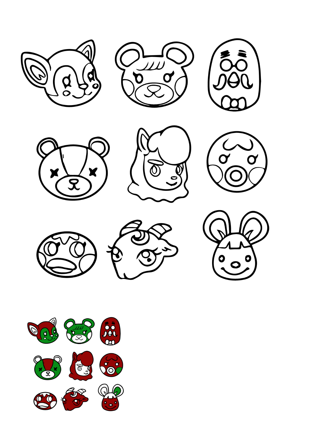 Free Animal Crossing Coloring Pages Template