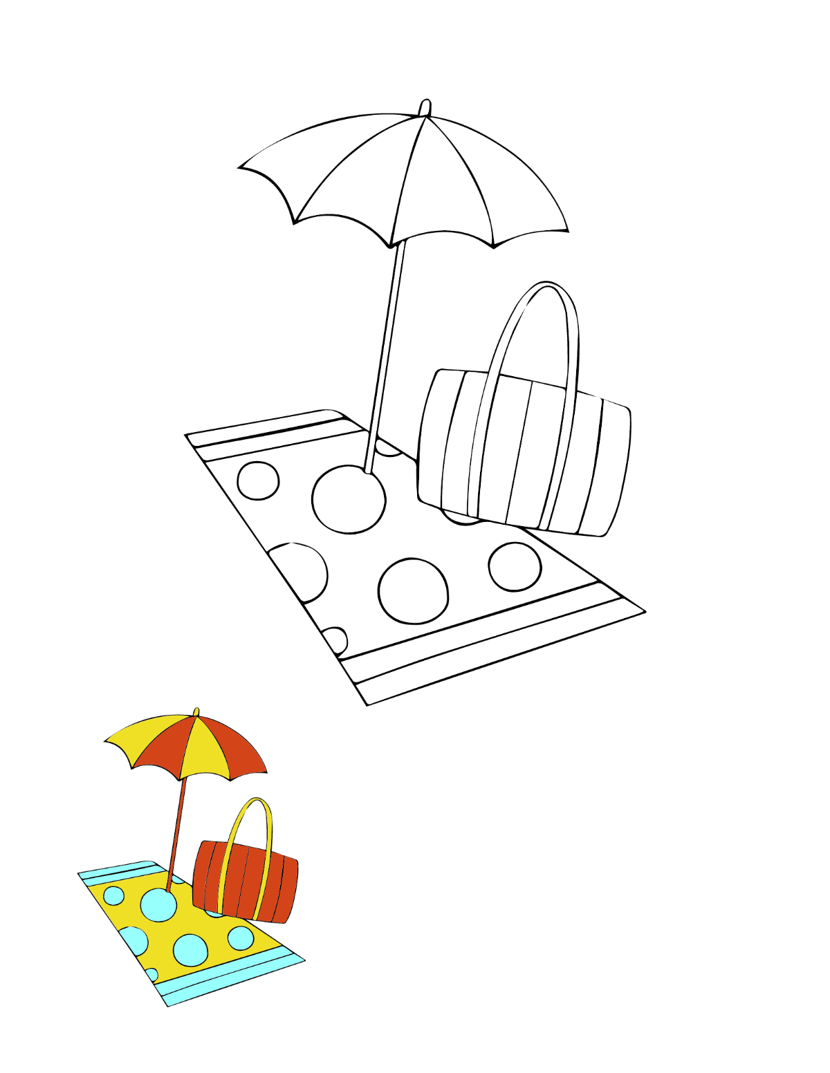 Summer Coloring Page For Adults Template