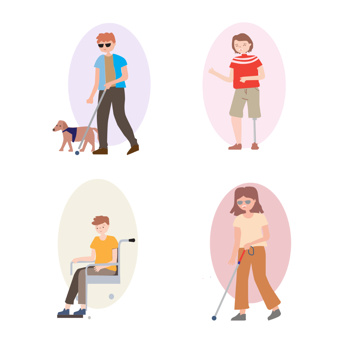 Disabled People Vector Template
