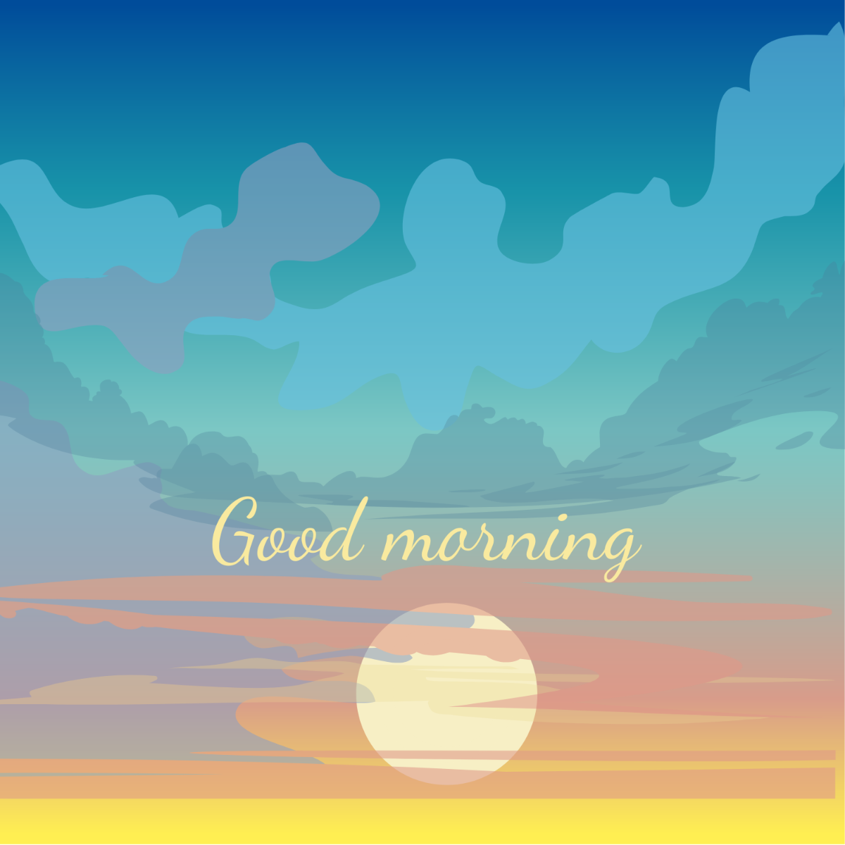 Good Morning Message Vector Template
