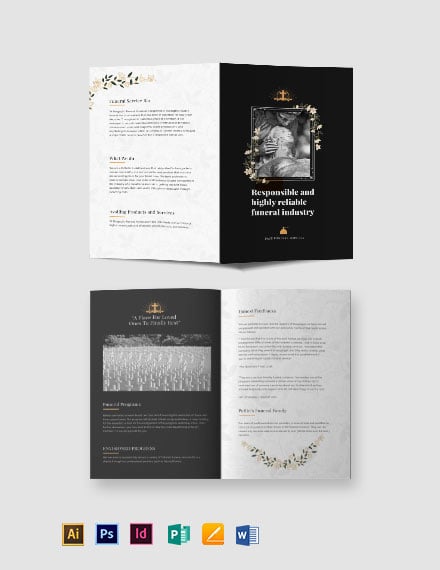 catholic funeral service bi fold brochure