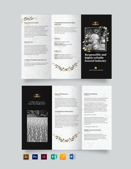 catholic funeral service tri fold brochure