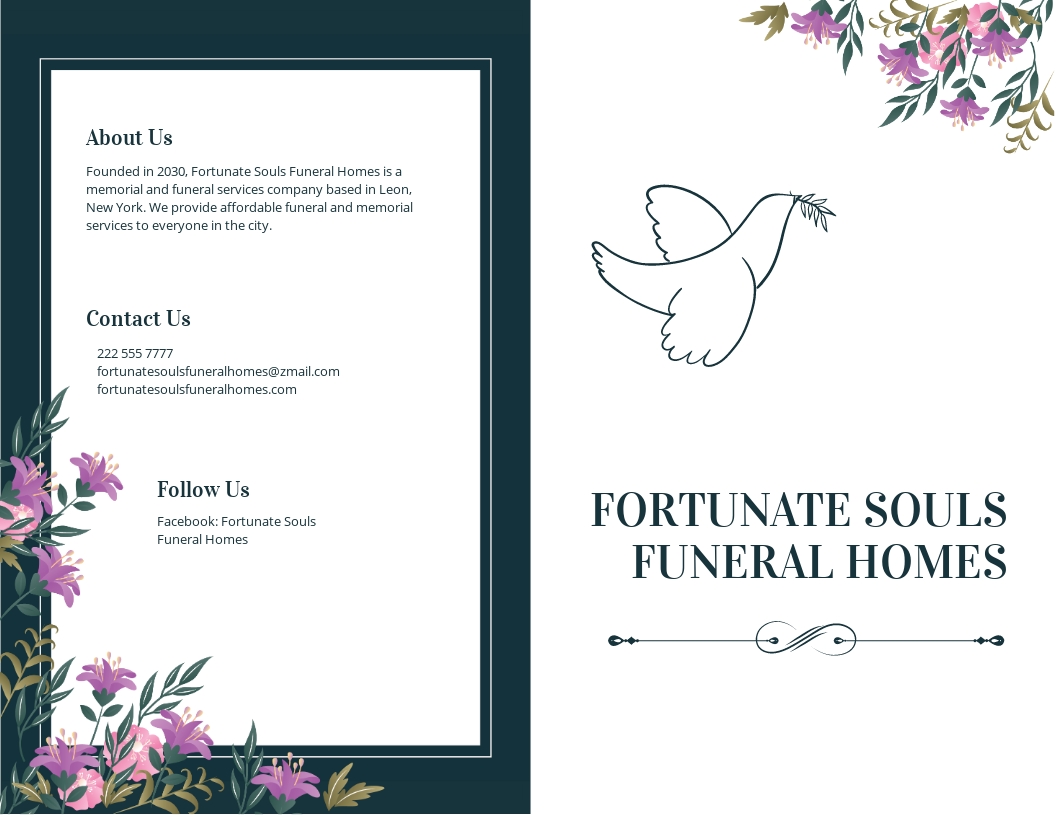 Catholic Funeral Bi-fold Brochure Template in Google Docs, Illustrator ...