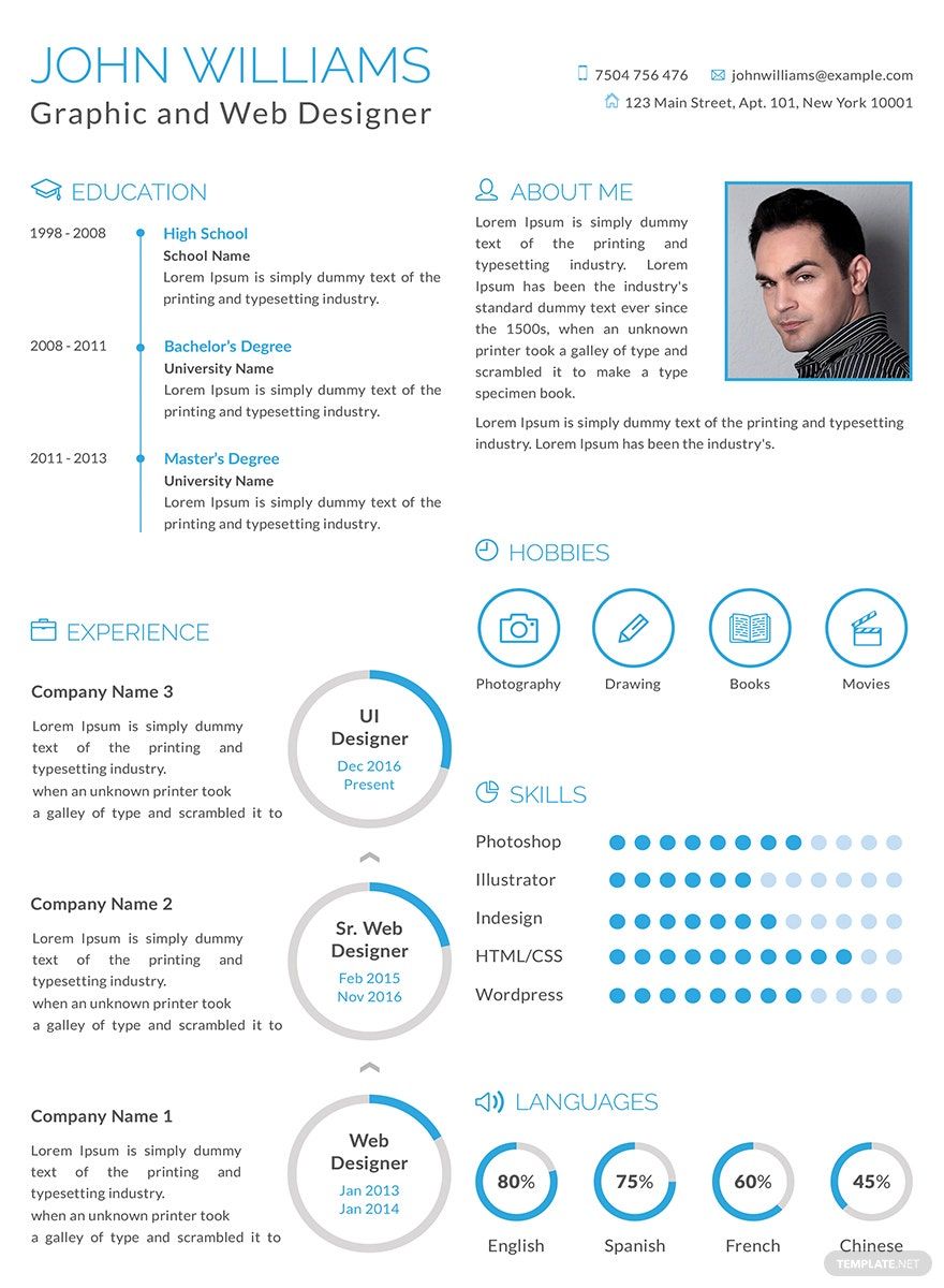 Graphic and Web Designer Resume Template